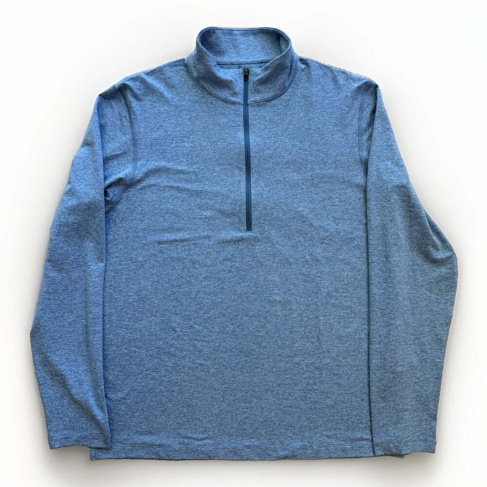 Lululemon Soft Jersey Half Zip Large Blue Lightweight Pullover Athleisure